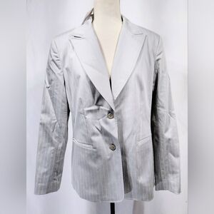 Talbots Grey Pinstripe Stretch Pant Suit NWT